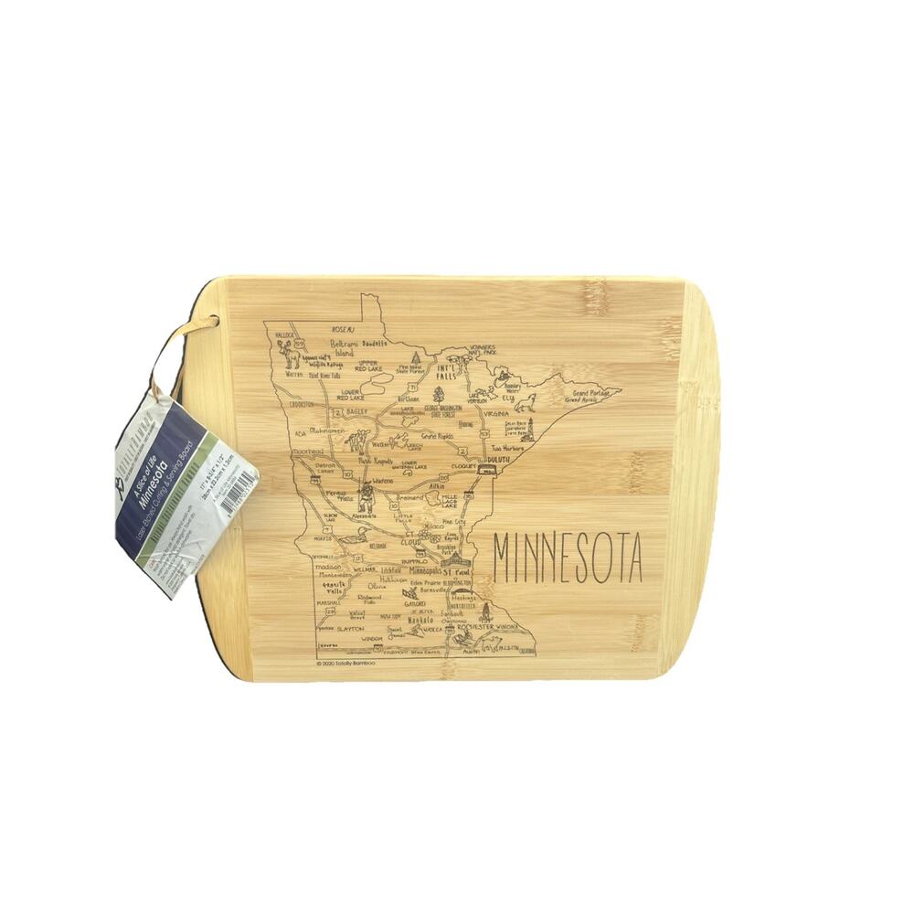 Totally Bamboo® Minnesota Laser Engraved Cutting/Serving Board 11x8in NEW